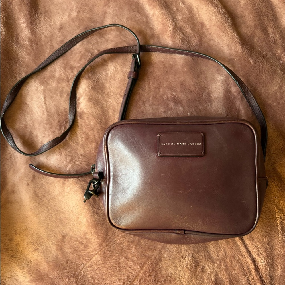 Marc by Marc Jacobs Dark Brown Leather Messenger Crossbody